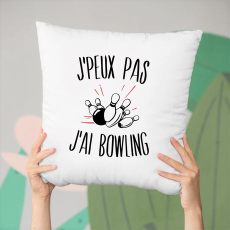 Coussin J'peux pas j'ai bowling Blanc