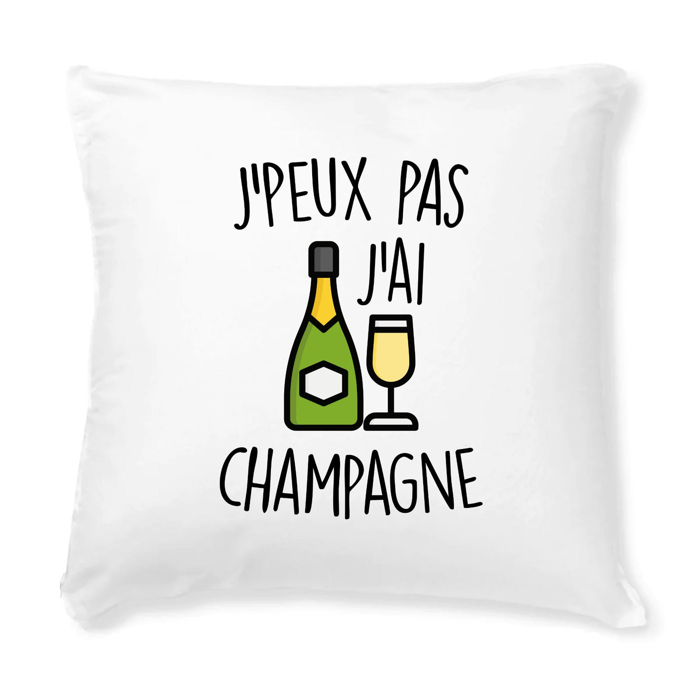 Coussin J'peux pas j'ai champagne 