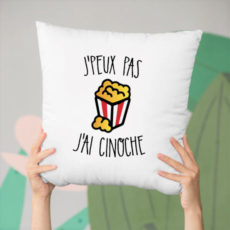 Coussin J'peux pas j'ai cinoche Blanc