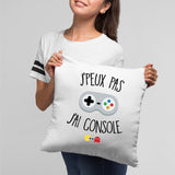 Coussin J'peux pas j'ai console Blanc