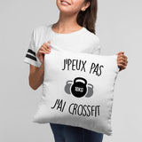 Coussin J'peux pas j'ai crossfit Blanc