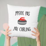 Coussin J'peux pas j'ai curling Blanc