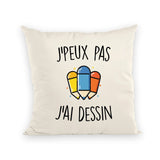 Coussin J'peux pas j'ai dessin 