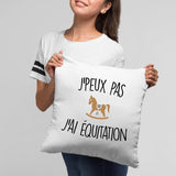 Coussin J'peux pas j'ai équitation Blanc