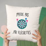 Coussin J'peux pas j'ai fléchettes Beige