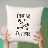 Coussin J'peux pas j'ai flipper Beige