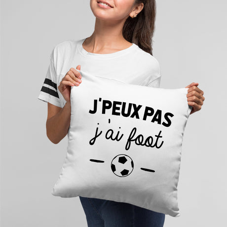 Coussin J'peux pas j'ai foot Blanc