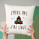 Coussin J'peux pas j'ai luge Beige