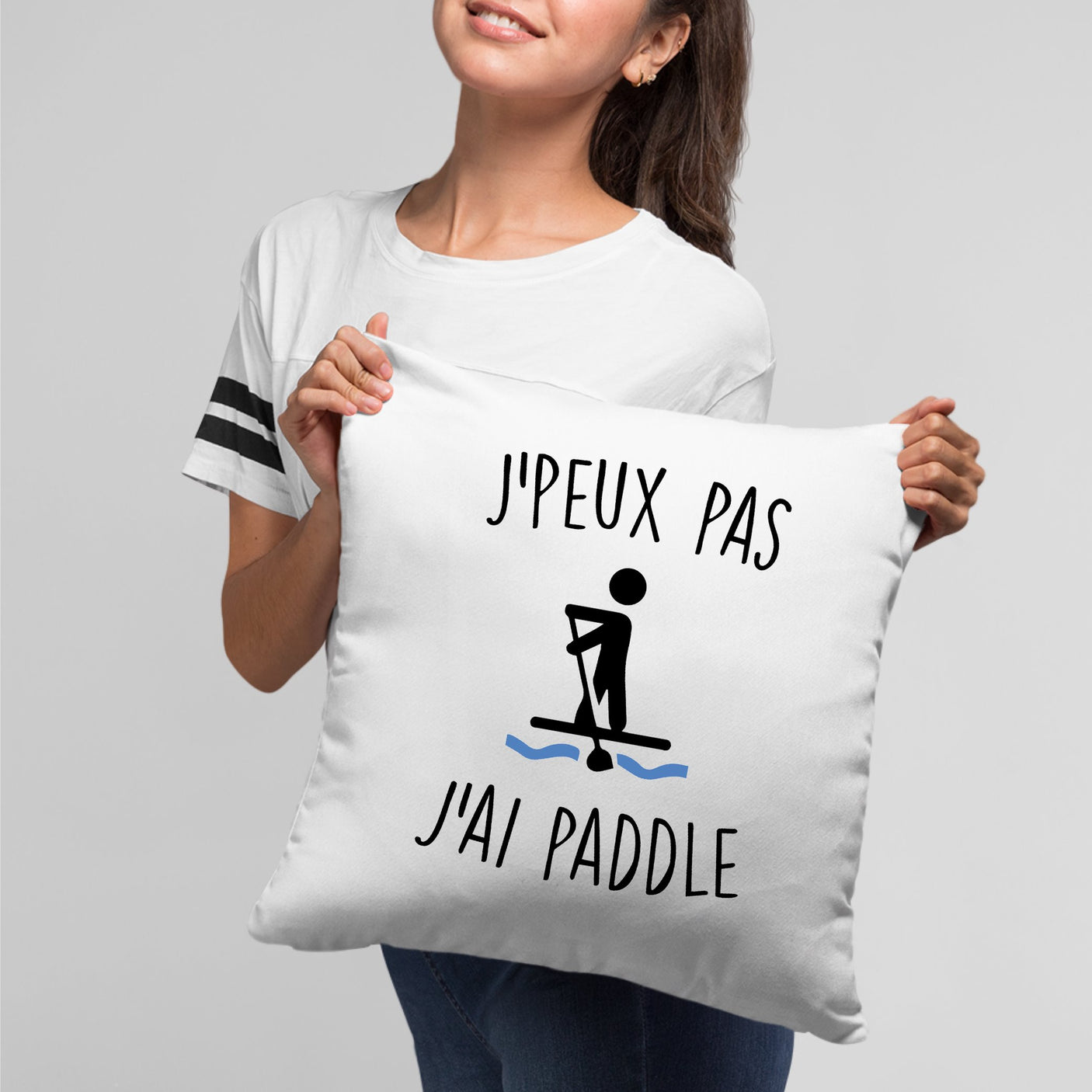 Coussin J'peux pas j'ai paddle Blanc