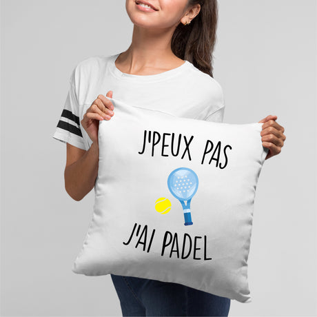 Coussin J'peux pas j'ai padel Blanc