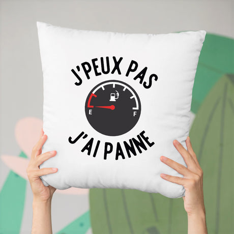 Coussin J'peux pas j'ai panne Blanc