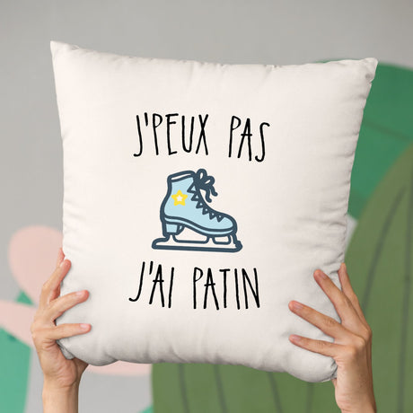 Coussin J'peux pas j'ai patin Beige