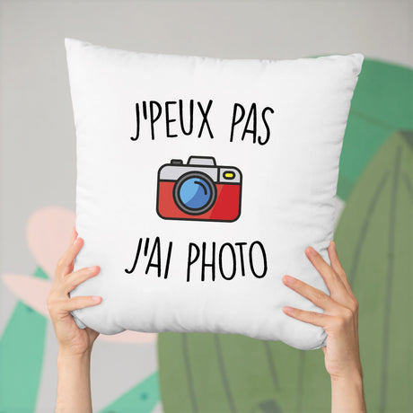 Coussin J'peux pas j'ai photo Blanc