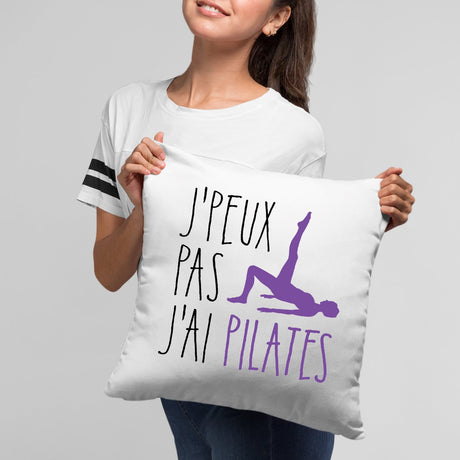 Coussin J'peux pas j'ai pilates Blanc