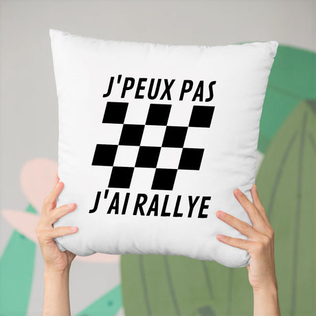 Coussin J'peux pas j'ai rallye Blanc