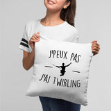 Coussin J'peux pas j'ai twirling Blanc