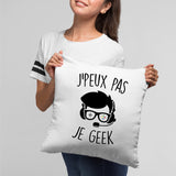 Coussin J'peux pas je geek Blanc