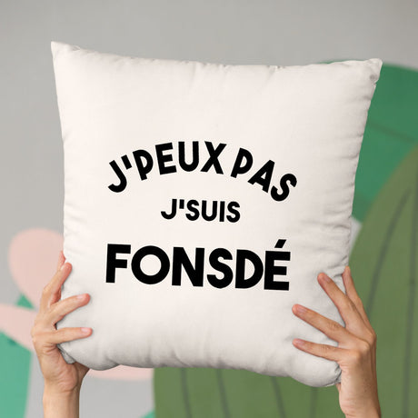 Coussin J'peux pas j'suis fonsdé Beige