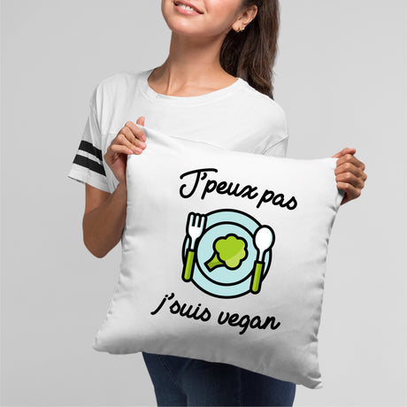 Coussin J'peux pas j'suis vegan Blanc