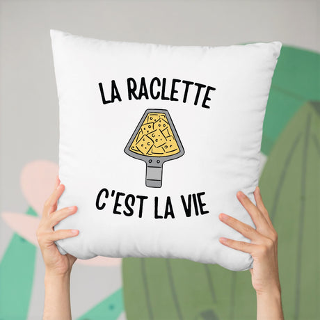 Coussin La raclette c'est la vie Blanc