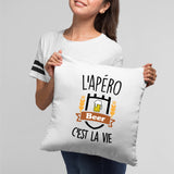 Coussin L'apéro c'est la vie Blanc