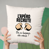 Coussin L'apéro recrute Beige