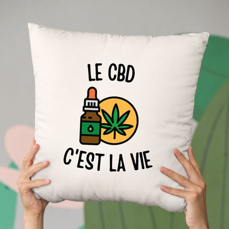 Coussin Le CBD c'est la vie Beige