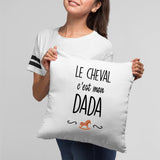 Coussin Le cheval c'est mon dada Blanc