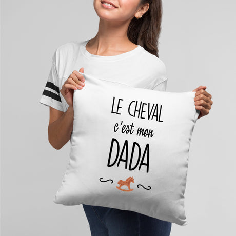 Coussin Le cheval c'est mon dada Blanc