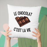 Coussin Le chocolat c'est la vie Blanc