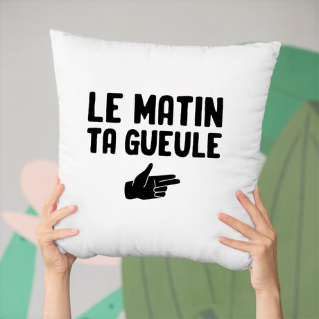 Coussin Le matin ta gueule Blanc