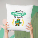 Coussin Le meilleur vétérinaire du monde Blanc