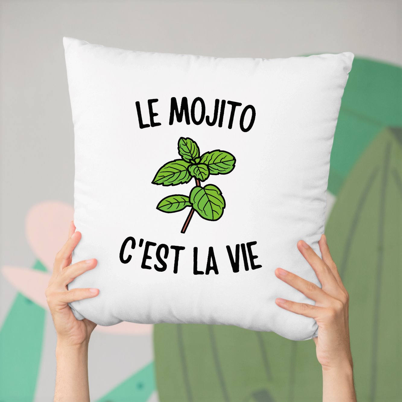 Coussin Le mojito c'est la vie Blanc