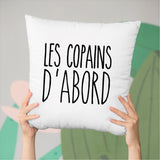 Coussin Les copains d'abord Blanc