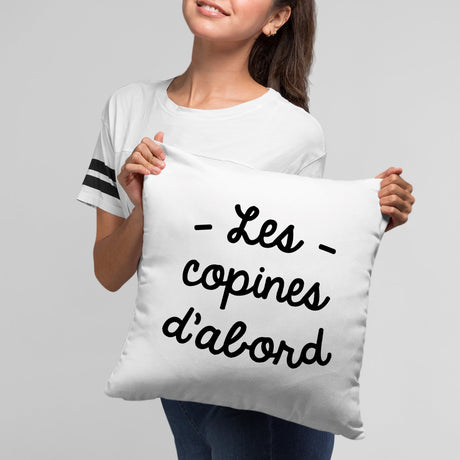 Coussin Les copines d'abord Blanc