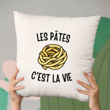 Coussin Les pâtes c'est la vie Beige