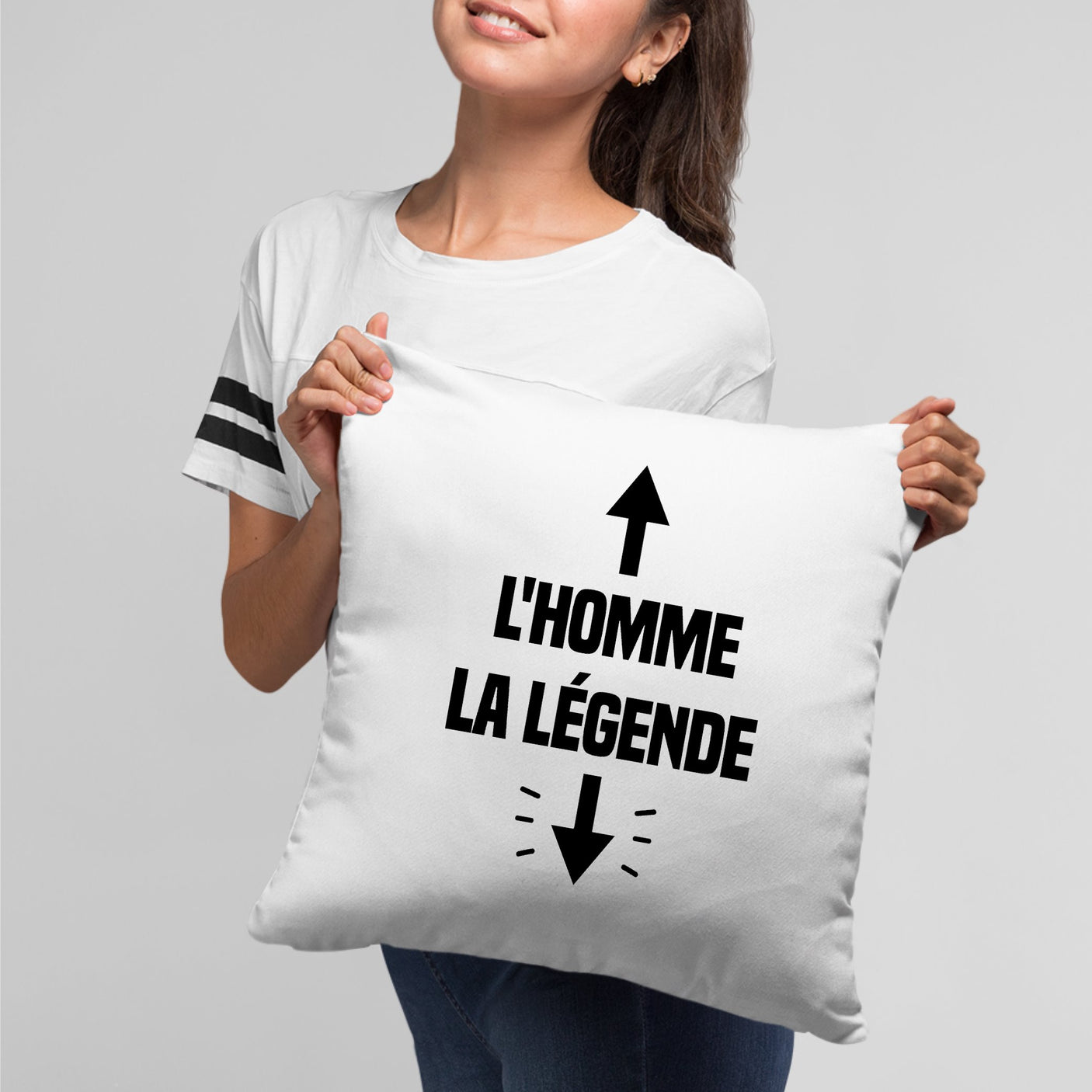 Coussin L'homme la légende Blanc