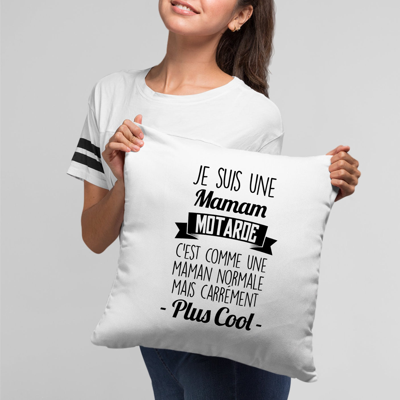 Coussin Maman motarde Blanc