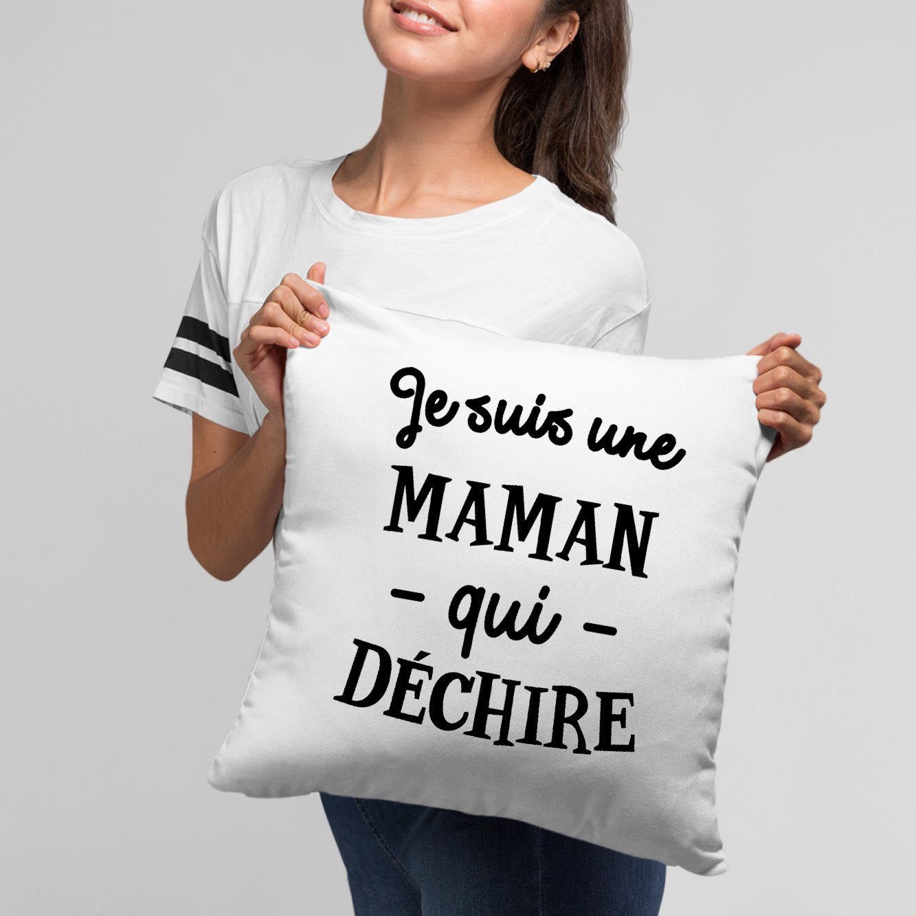 Coussin Maman qui déchire Blanc