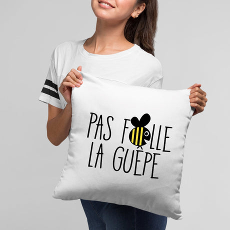 Coussin Pas folle la guêpe Blanc