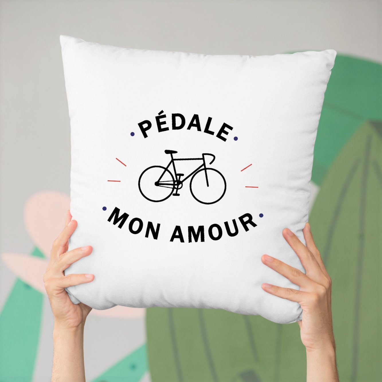 Coussin Pédale mon amour Blanc