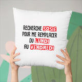 Coussin Recherche sosie du lundi au vendredi Blanc