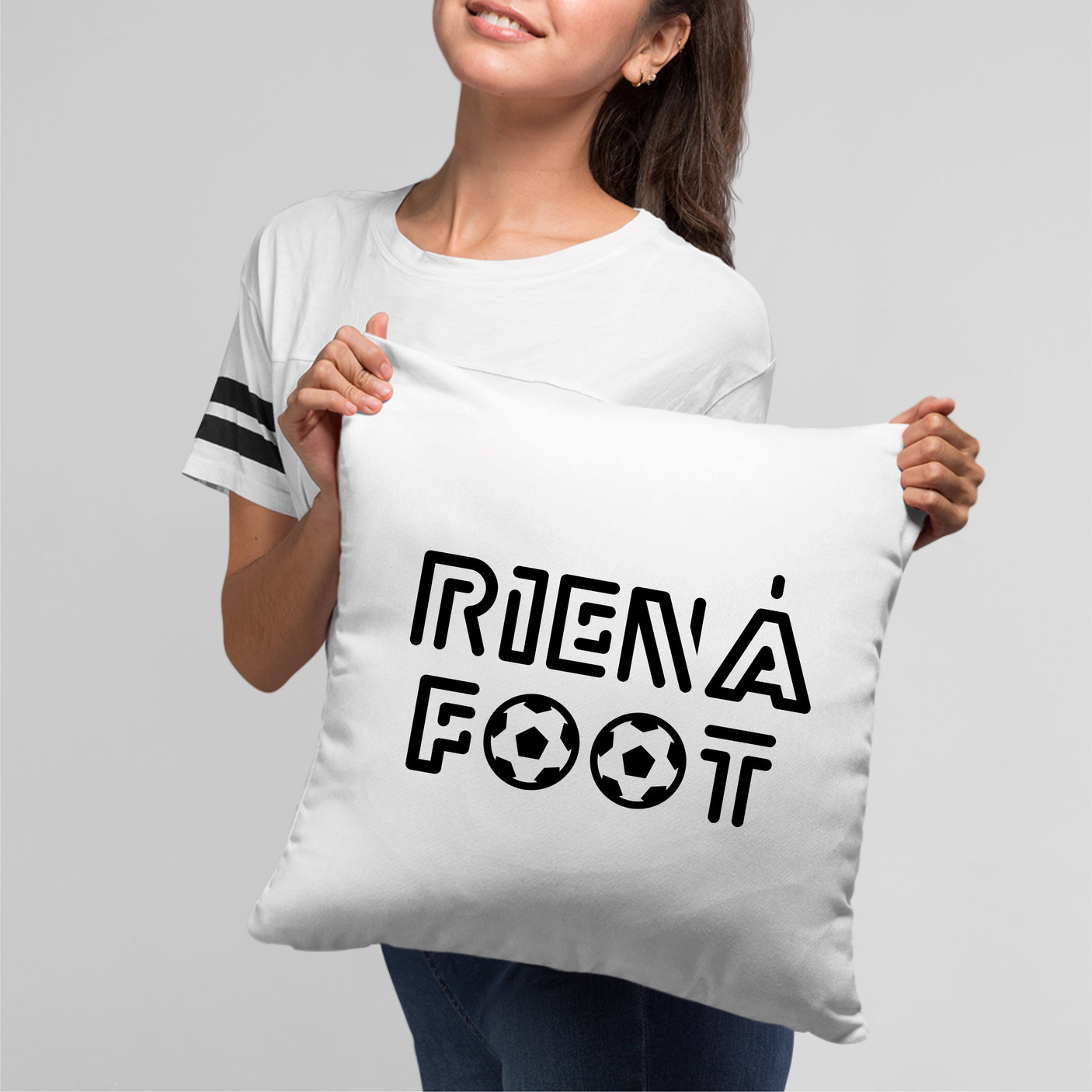 Coussin Rien à foot Blanc