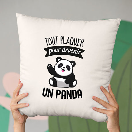 Coussin Tout plaquer pour devenir un panda Beige