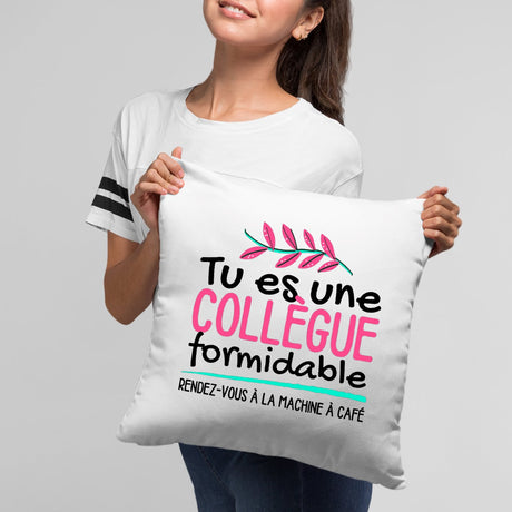 Coussin Tu es une collègue formidable Blanc