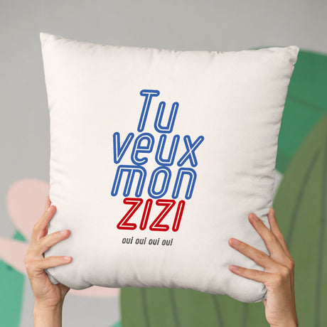 Coussin Tu veux mon zizi Beige