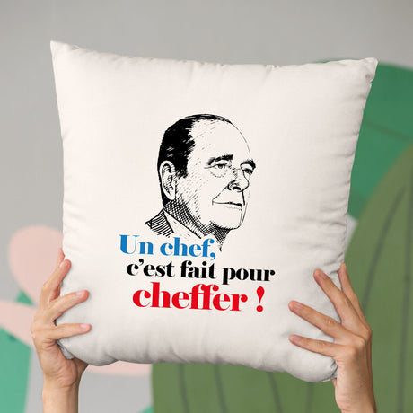 Coussin Un chef c'est fait pour cheffer Beige