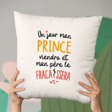 Coussin Un jour mon prince viendra Beige