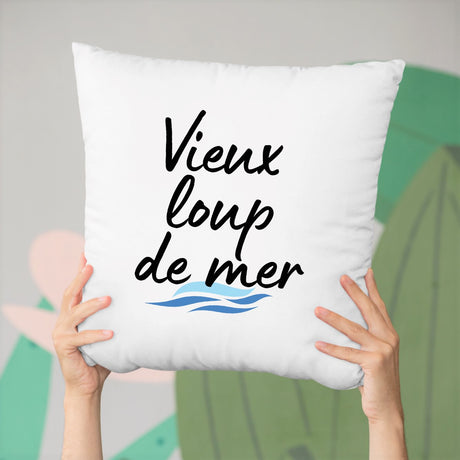 Coussin Vieux loup de mer Blanc