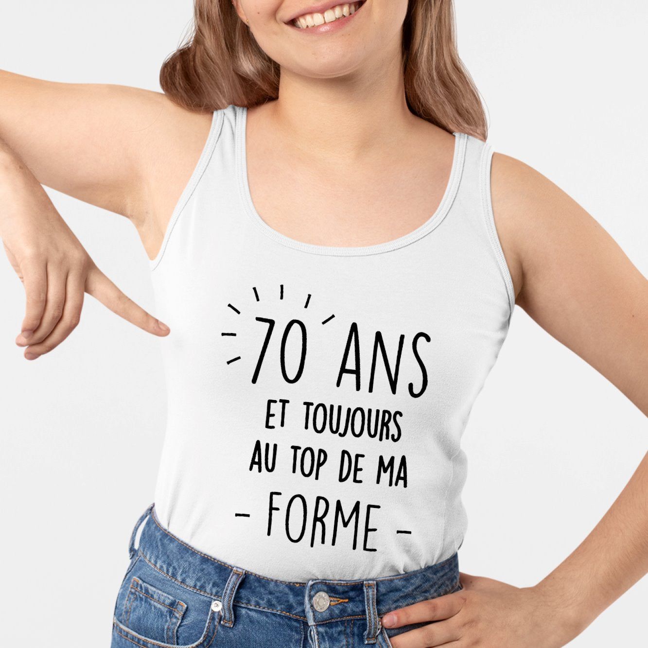 Débardeur Femme Anniversaire 70 ans Blanc